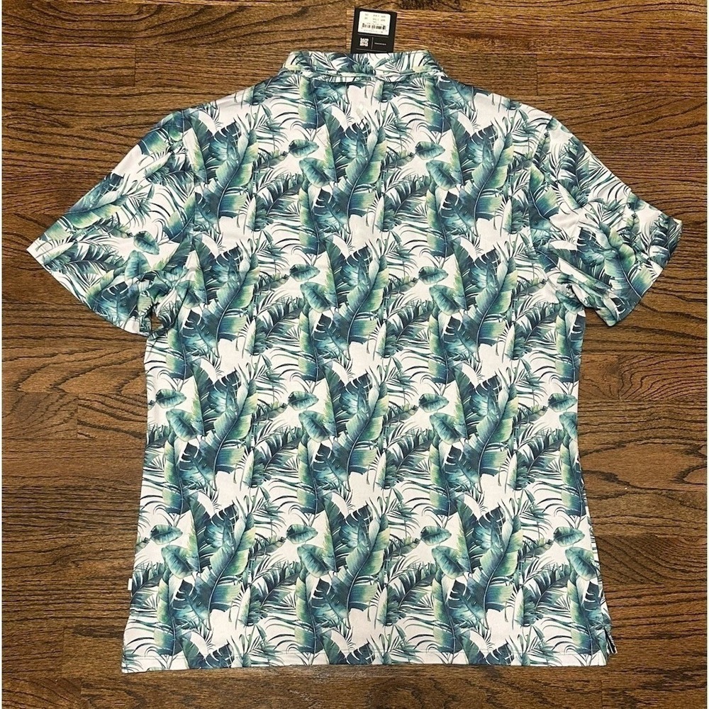 7 Diamonds 7D Rue Tropical Blue Green 4 Way Stretch Golf Polo Shirt Men's Sz L - Picture 9 of 10